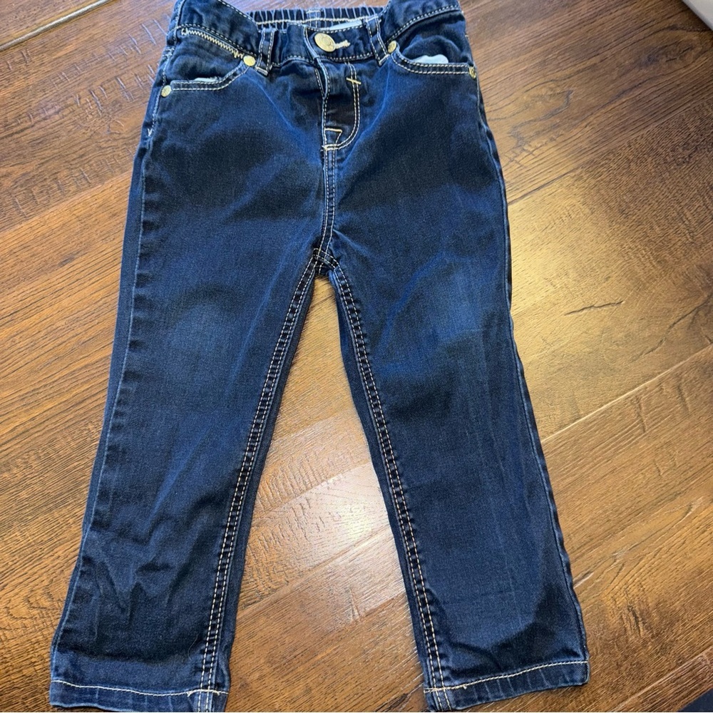 Joe Fresh Toddler Girls Jeans 12-18M Dark Wash Stretch Denim Adjustable Waist